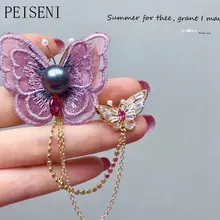 PEISENI, серебро 925, хорошее ювелирное изделие, жемчужные броши, натуральный таитанский жемчуг, ювелирное изделие, броши для женщин