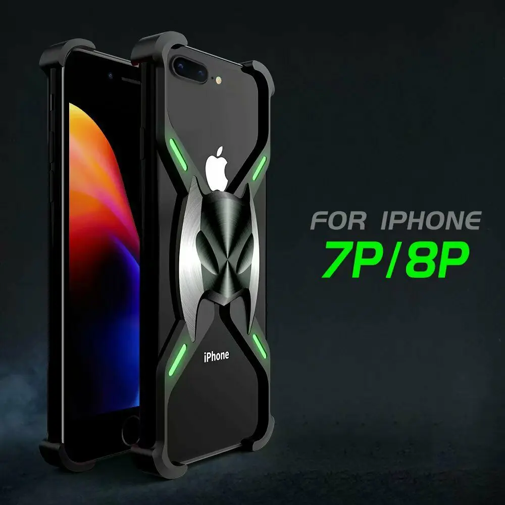 Для iPhone 11 Pro X XS Max XR 8 7 Plus Роскошная Магнитная адсорбционная маска летучей мыши Алюминиевый металлический бампер рамка чехол с покрытием в виде брони Coque