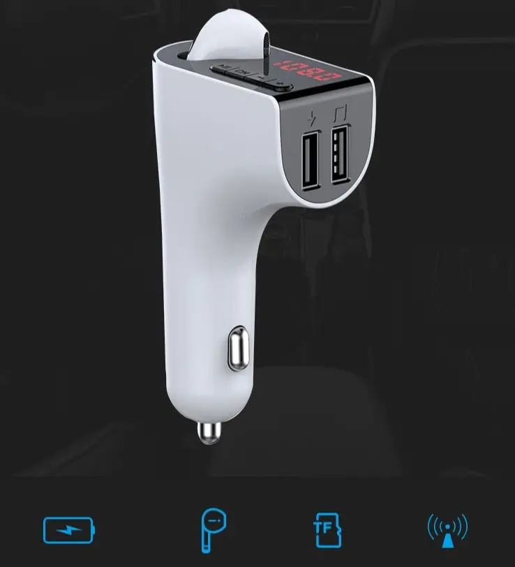 Автомобильный FM-трансмиттер PITMEN Bluetooth-гарнитура с функцией Hands-Free MP3-плеером USB Type-C