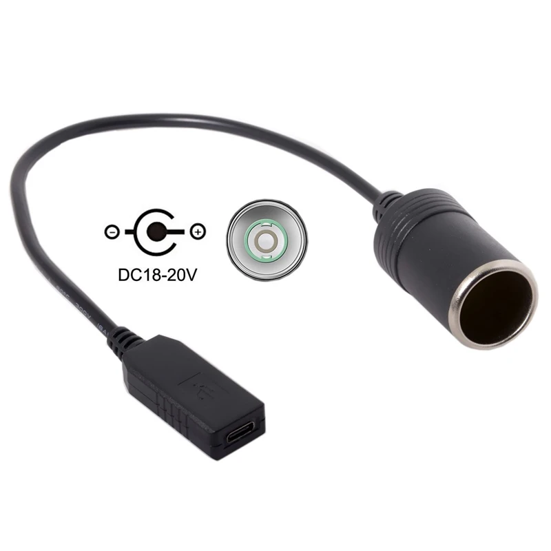 Горячее предложение Usb-C Usb 3,1 type C к прикуривателю штепсельная розетка зарядное устройство кабель 20 в 100 Вт Авто аксессуары для интерьера