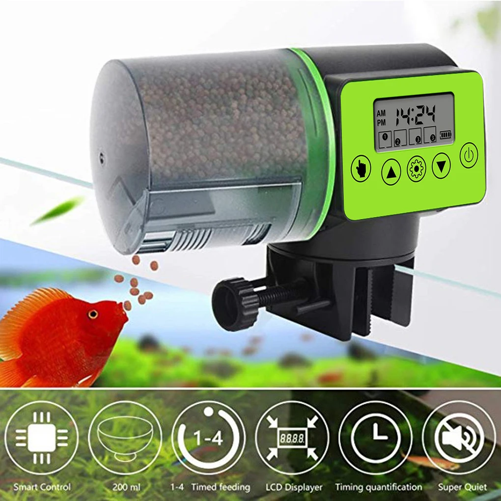 Fish Feeder Aquarium Automatic Fish Food Dispenser With Feeding Ring