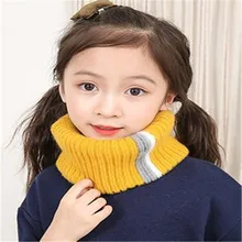 Детский шерстяной шарф в Корейском стиле, теплый шарф для осени и зимы, Модный Полосатый шарф для отдыха GY027