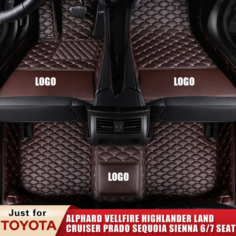 

Автомобильные коврики для Toyota ALPHARD VELLFIRE H2 H3 HIGHLANDER U4 U5, 6, 7 сидений, Land Cruiser Prado Sequoia Sienna SUV MPV на заказ