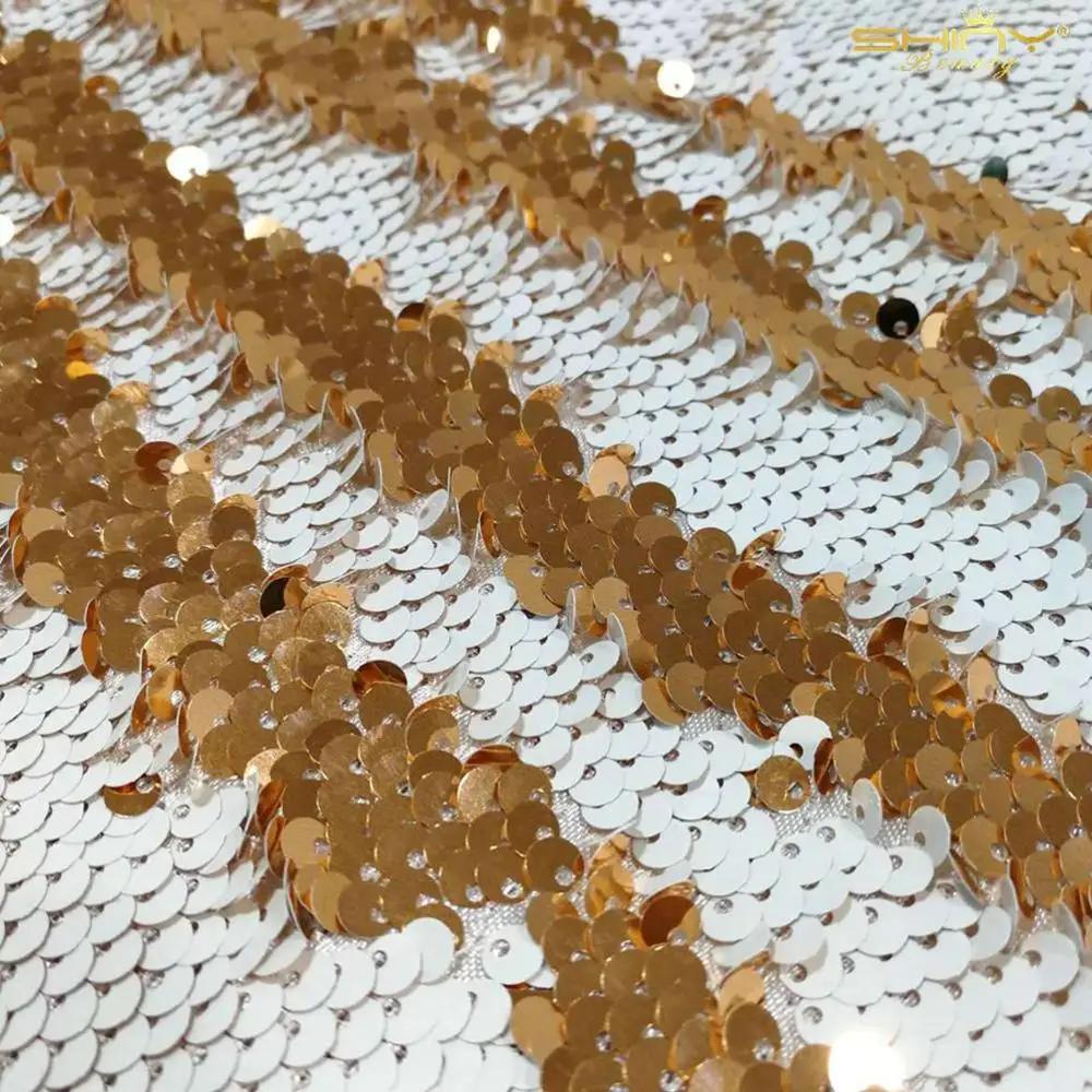 Sequin Fabric White 1 Yard Rose Gold Flippable Sequin Fabric by The Yard Glitz Backdrop 3 Feet Shin