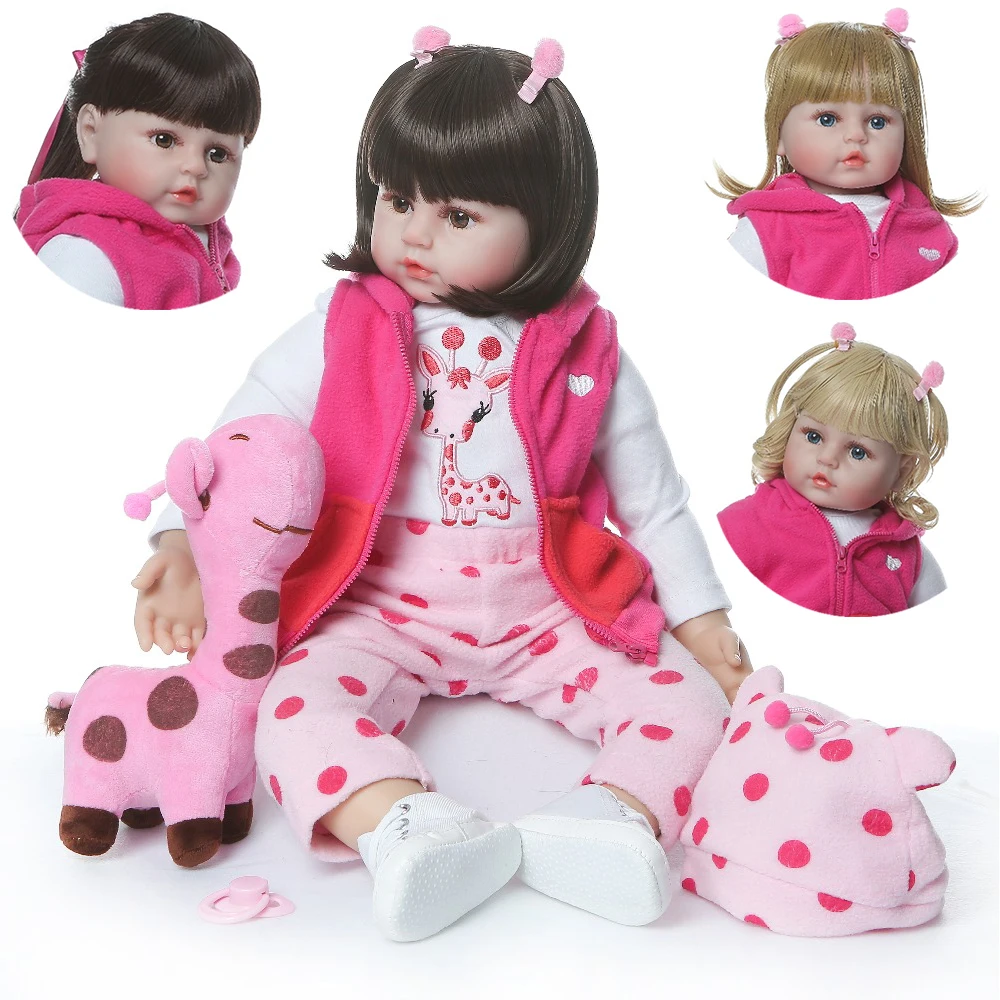 

Boneca Reborn alive girl baby reborn soft silicone doll 48cm different hair style toddler girl dolls playmate toys