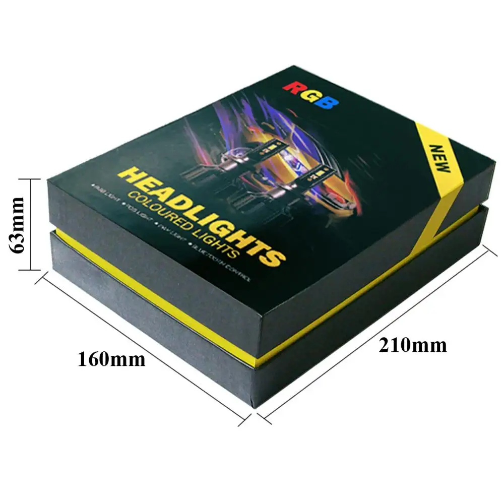 US $35.54 2020 New H7 RGB LED Headlight Bulbs Headlamps Car APP Bluetooth Voice Music Control 6500K Colorful Headlights 12V 24V