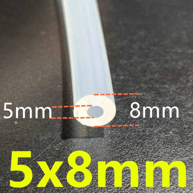 1 Meter Food Grade Transparent Silicone Tubing - 0.5mm to 12mm Diameter Range