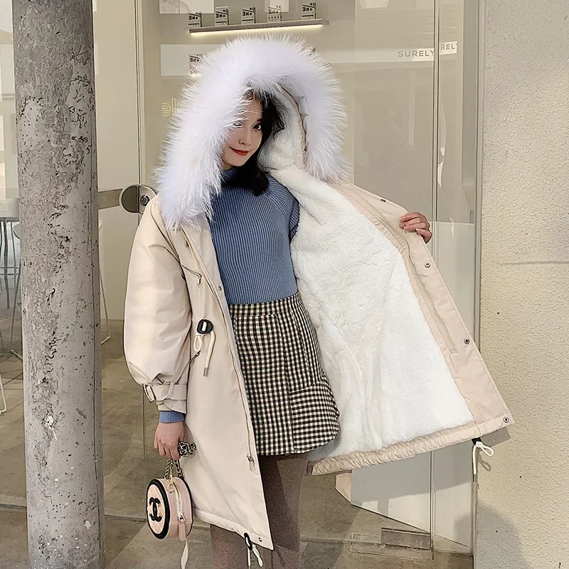 

2019 Autumn And Winter New Style down Jacket Cotton-padded Clothes WOMEN'S Dress Korean-style Long Loose-Fit BF Waist Hugging Lo