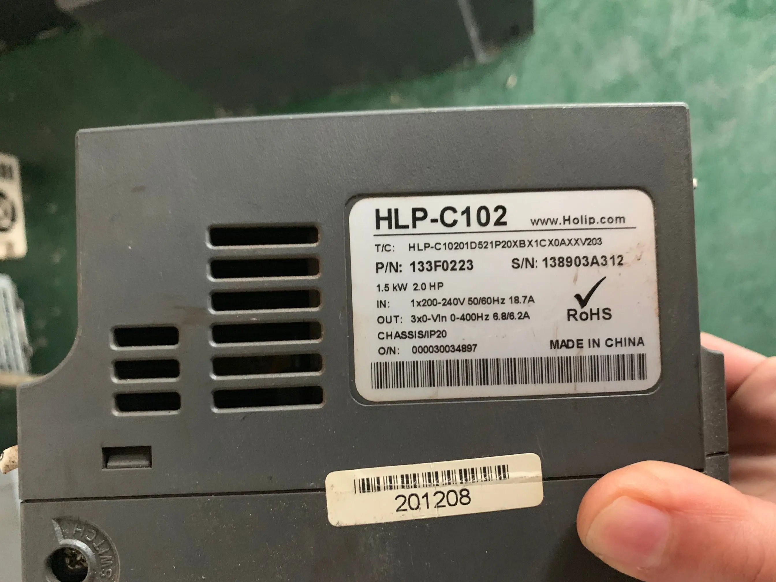 HLP-C10201D521P20XBX1CX0AXXV203 б/у, инвертор, хорошо работает