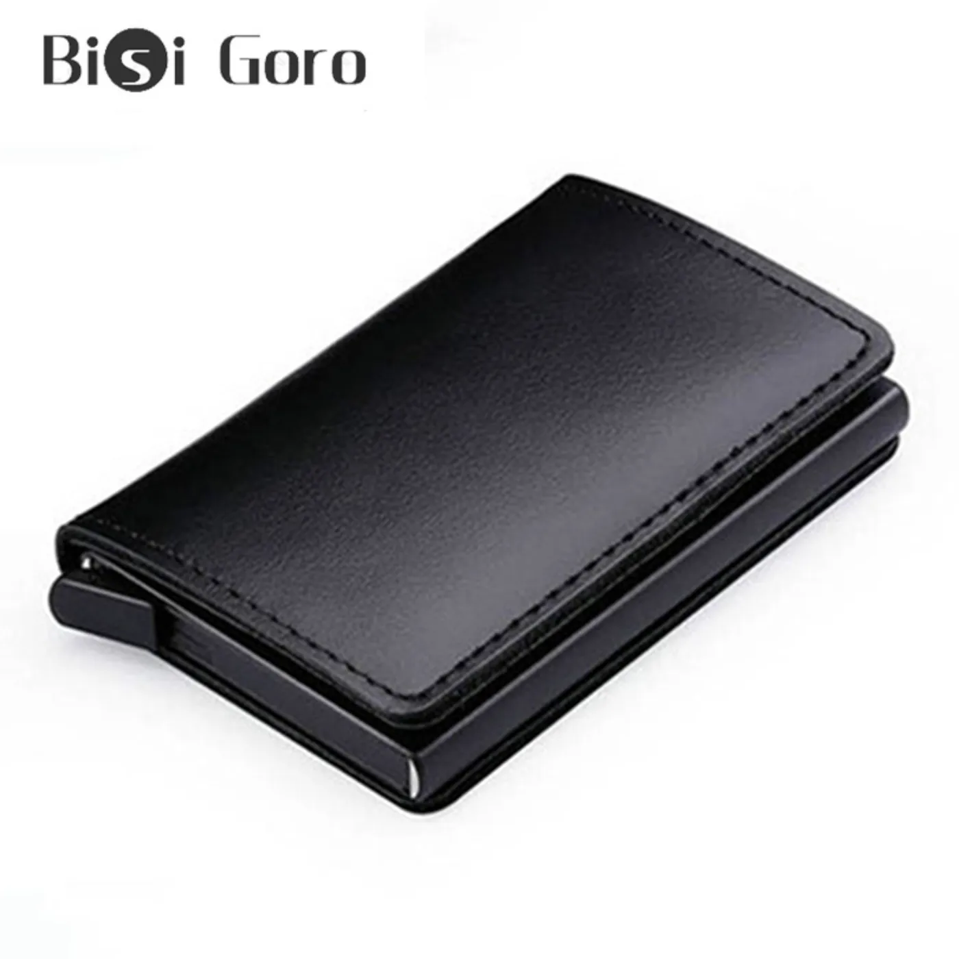BISI GORO New Genuine Leather Wallet Slim Business Card Holder RFID Blocking Mini Purse Vintage Anti-theft Thin | Багаж и сумки