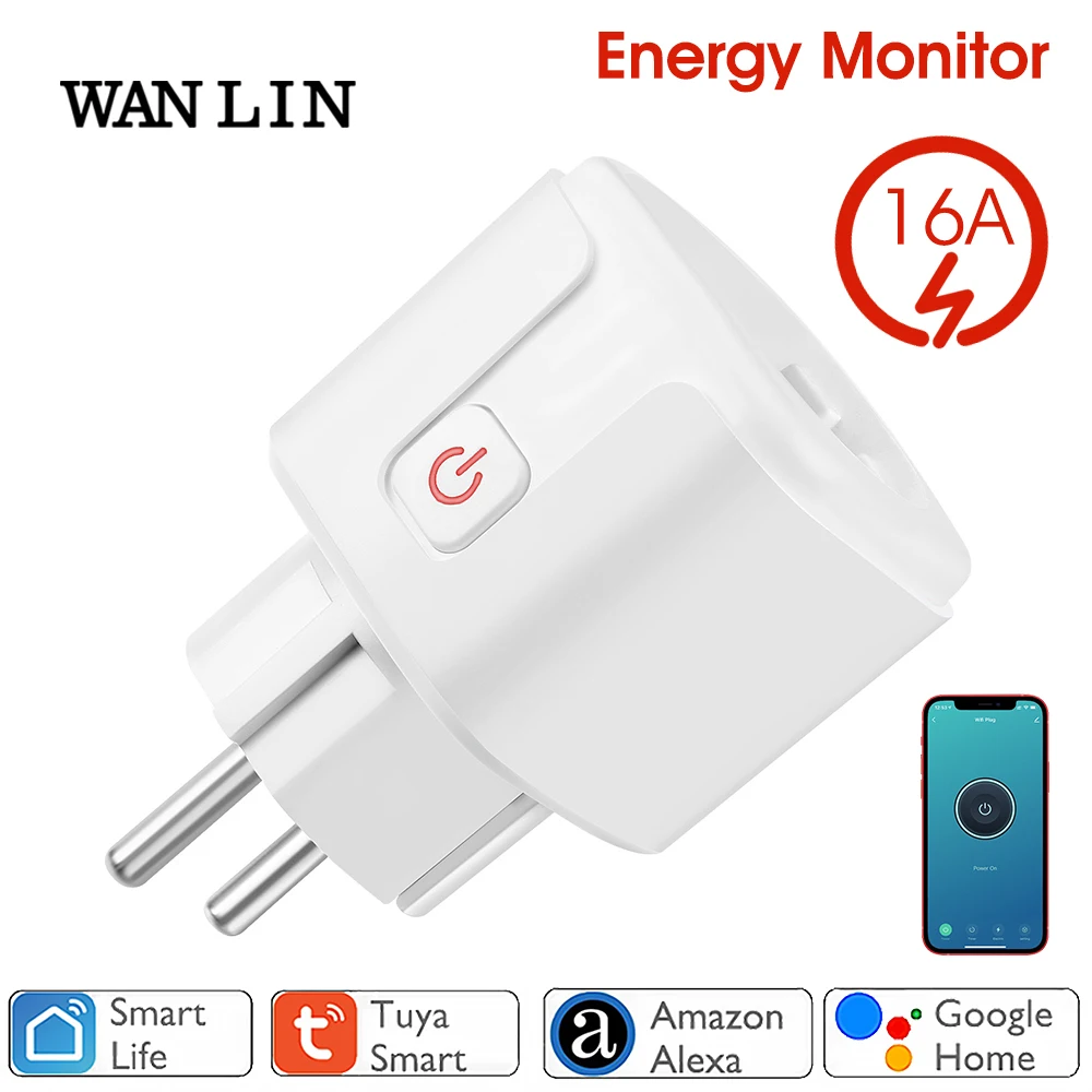 16A,10A Smart Plug WiFi Socket EU Power Monitoring Timing Function Works  With Alexa,Google Home,Alice,SmartThimgs - AliExpress