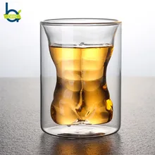 OBR, креативные бокалы для вина es с двойными стенками, стеклянные чашки, Брюшная форма, бокал для пива, виски, стакан, рюмка es, чашка для фруктового сока