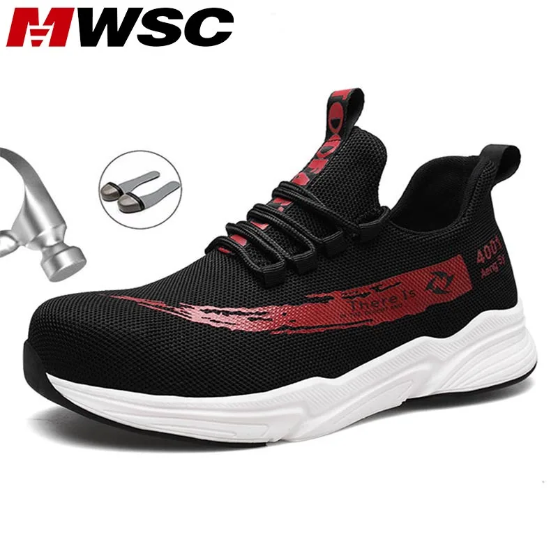 

MWSC Safety Work Shoes For Men Autumn Indestructible Boots Shoes Steel Toe Head Anti-smashing Work Boots Male Safety Sneakers