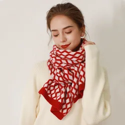 Luxury Brand Autumn and Winter Solid Color Retro Warm Rectangular Shawl Fashion Monochrome Japanese and Korean Bib Scarf Women