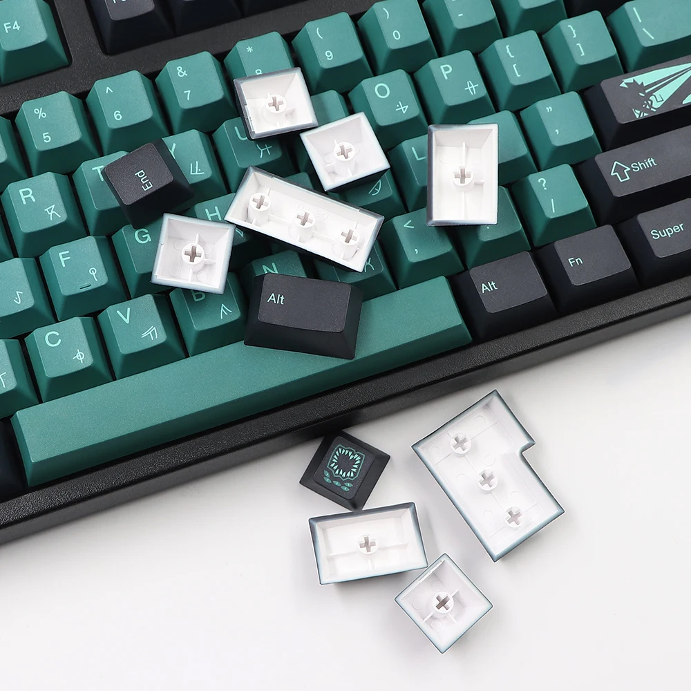 Terror Abaixo Tema Pbt Dye Subbed Keycap Teclado Mecânico Cereja Perfil Caps Chave mx Fl980 Interruptor Pbt Gkk 135 Chaves Set - Imagem 3