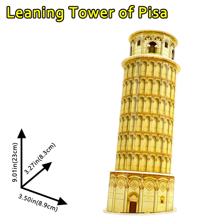 DIY Пизанская башня 3D головоломка бумага собранная игрушечная Сборная модель для детей обучения мозгу игра Мир отрезная игрушка Подарки - Цвет: Leaning Tower Pisa