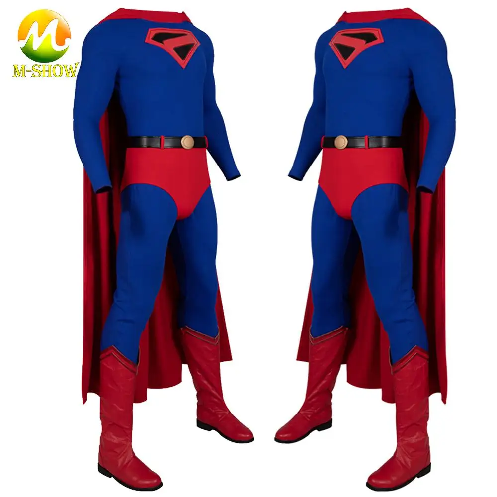 DC Comic Cosplay Superman Costume Kingdom Come Superhero Cosplay Jumpsuit Cloak Halloween Zentai Su