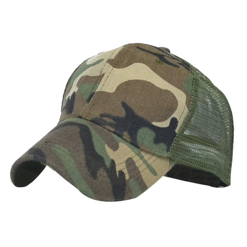 Открытый сетки кепки для пробежек мужские бейсболки с камуфляжным рисунком летняя шляпа мужская армейская кепка регулируемая хип хоп папа шляпа