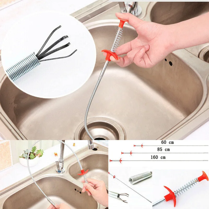 

Hot Selling Sink Cleaning Hook Sewer Dredging Device Spring Pipe Hair Removal Home Kitchen Sewer Dredging