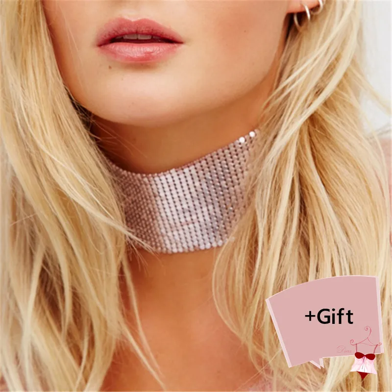 New Fashion Romantic Tiny Simple Sequin Choker Necklace Sexy Super flash luxurious Career Clavicle For Women Jewelry | Украшения и