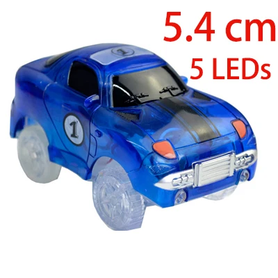 5 светодиодный автомобиль 5,4 см волшебная электроника с мигающими огнями Развивающие игрушки для детей день рождения подарок играть с треками Прямая поставка - Color: Gray