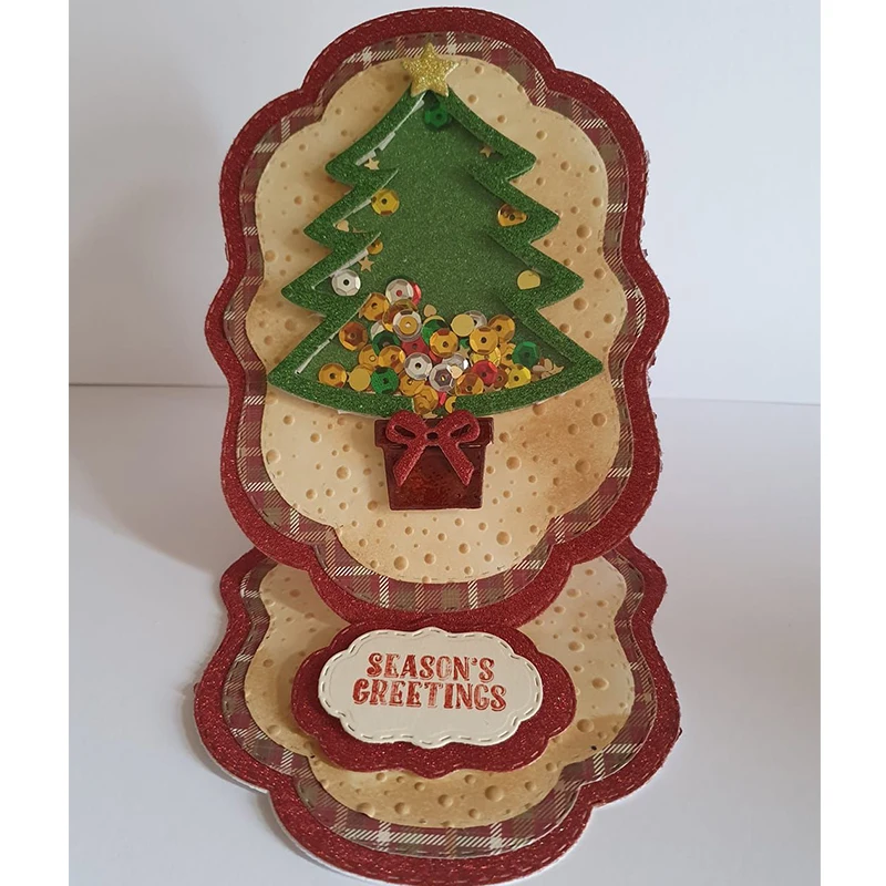 

Christmas Tree And Gift Box Metal Cutting Die DIY Scrapbooking Paper Cards Stencil Template Embossing Cut Dies