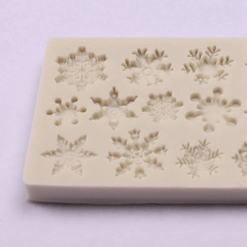 1 снежинки форма силиконовая форма для торта снег сахарный песок ремесло торт инструмент снег помадка Рождество Зима Декор