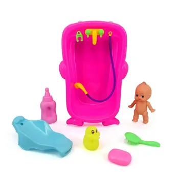 

Kids Baby Doll Bathtub Set Early Education Tools Role Play Gift for Boys Girls R7RB