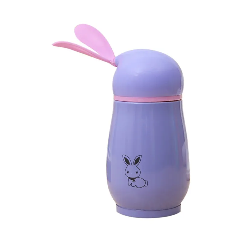 C 260 mlchild термос чашки Творческий кролик формы кружка из нержавеющей стали Портативный изоляции Твердые кормления - Цвет: C