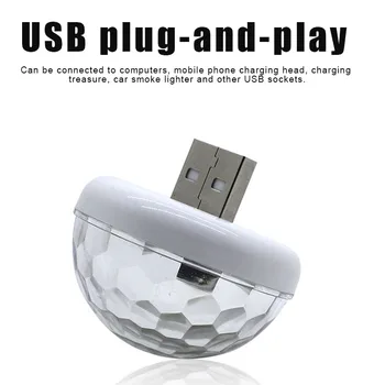 

Mini LED Colorful Lamp Sound Control Plug and Play USB Light for Party KTV DC156
