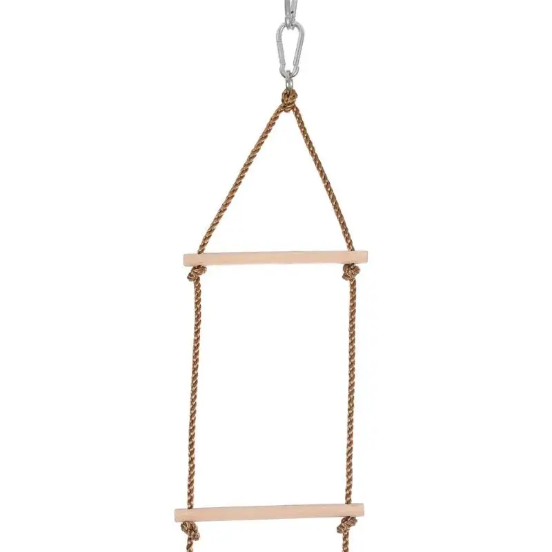 Wooden Rope Ladder Multi Rungs Safe Sports Rope Swing Swivel Rotary Connector Tools Children Activity Climbing Game Toys