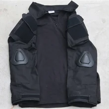 Черная армейская тактическая рубашка Gen2 Мужская быстросохнущая футболка Военная страйкбол Пейнтбол Пешие прогулки Охота рубашки с длинными рукавами