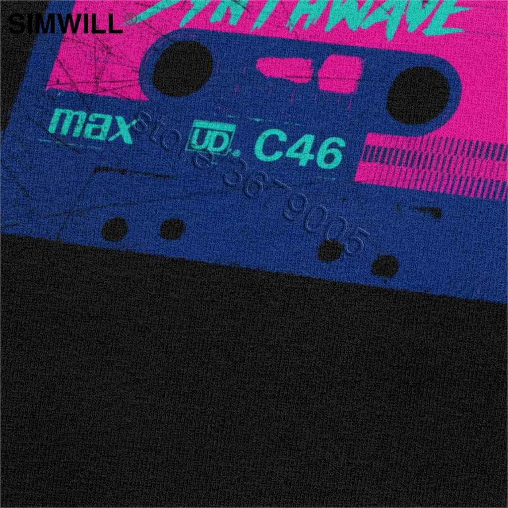 Мужская футболка с синthwave Retrowave, Винтажная футболка с лазерным приводом, футболка с коротким рукавом, хлопковая Футболка с графическим принтом, модная одежда