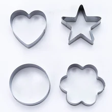 4 шт., трехмерные лепестки в форме сердца из нержавеющей стали, формы для печенья, инструменты для выпечки, формы для печенья, торта, инструменты для украшения торта