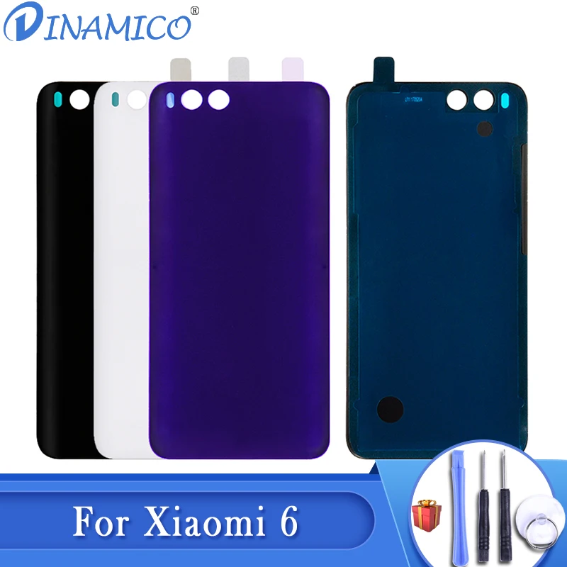 Dinamico MI6 Задняя стеклянная крышка для Xiaomi 6 Задняя крышка батареи стеклянная панель Задняя крышка корпуса Дверь 1 шт. с инструментами