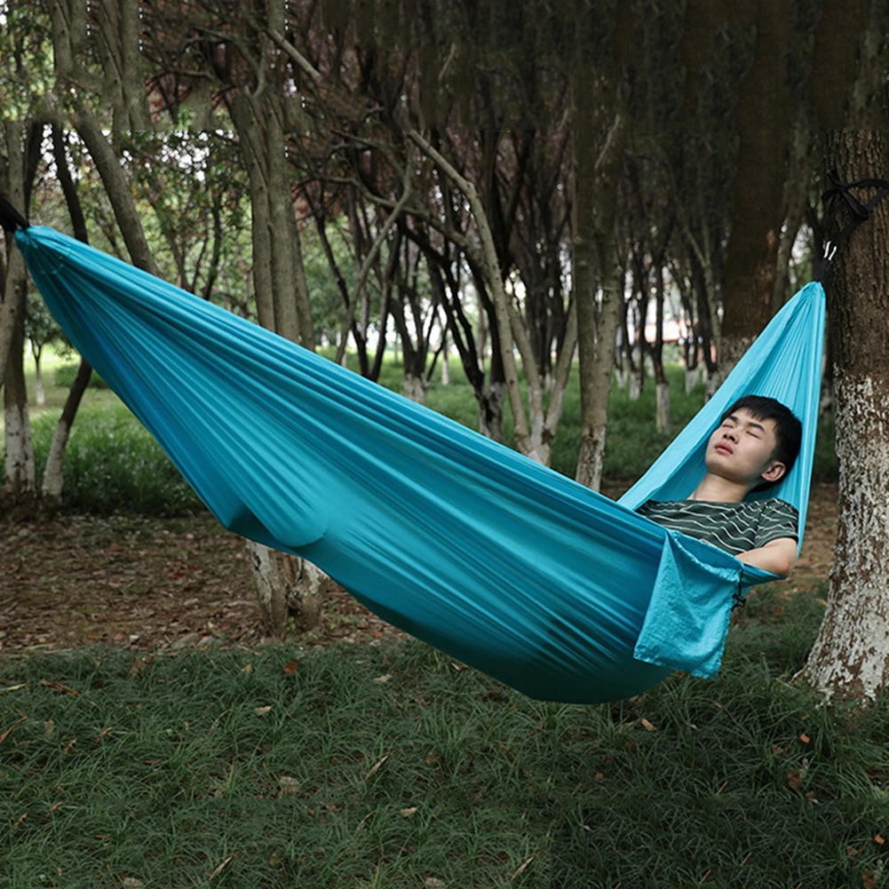 Portable Singla Person Travel Camping Cotton Parachute Hammock Sleep Swing Bed 