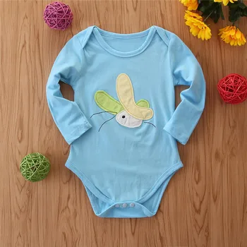 

Girls Jumpsuit 2020 New Baby Thin Section Long-sleeved Cartoon Printing Triangle Short Romper Family Matching Boy Child Clothes