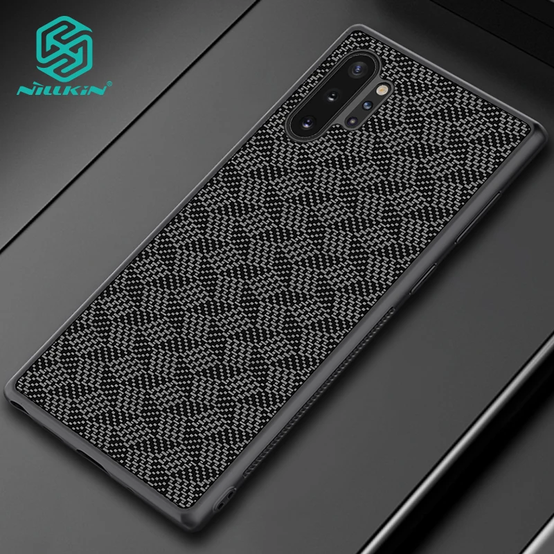 Black Чехол Nillkin для samsung Note 10 Plus и Note 10 Plus 5G чехол из синтетического волокна для сотового телефона Роскошный Жесткий Чехол - Цвет: Black