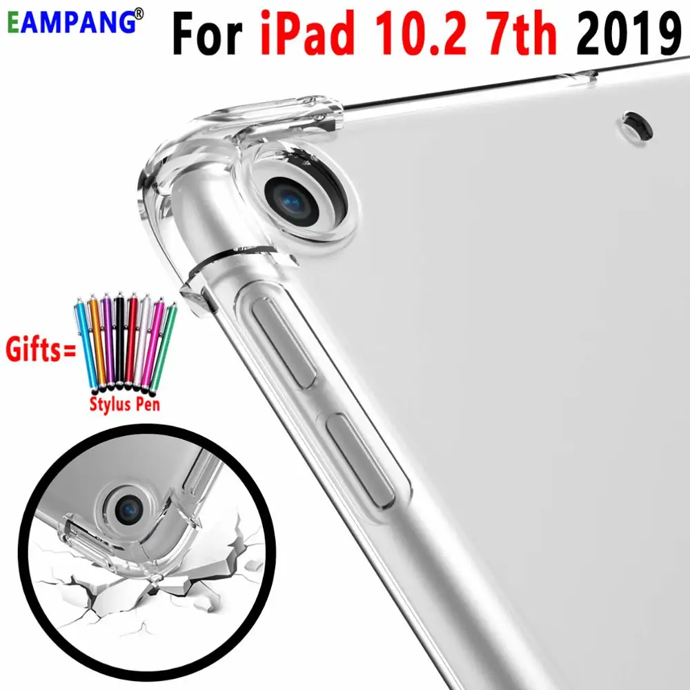 

For iPad 10.2 Case Drop Resistance Soft TPU Silicon Cover for Apple iPad 10.2 2019 7th Generation A2200 A2198 A2232 A2197 Funda