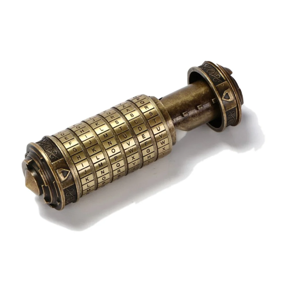 Koop Educatief speelgoed Metalen Cryptex sloten gift ideeën Da Vinci Code lock te trouwen minnaar ontsnappen kamer props krijgen 2 gratis ringen met doos