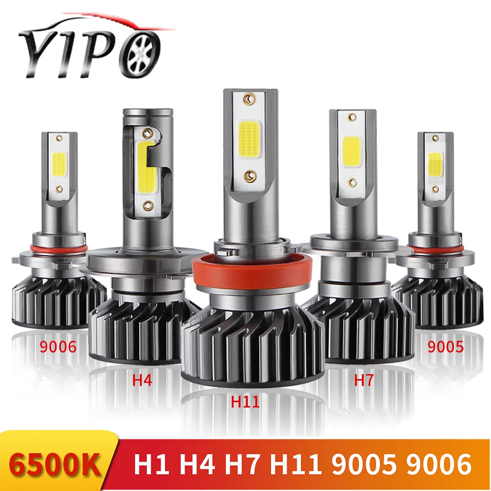 2 шт. светодиодные фары h7 h11 h1 9005 9006 hb3 hb4 h4 led COB машинные лампа лампада комплект фар