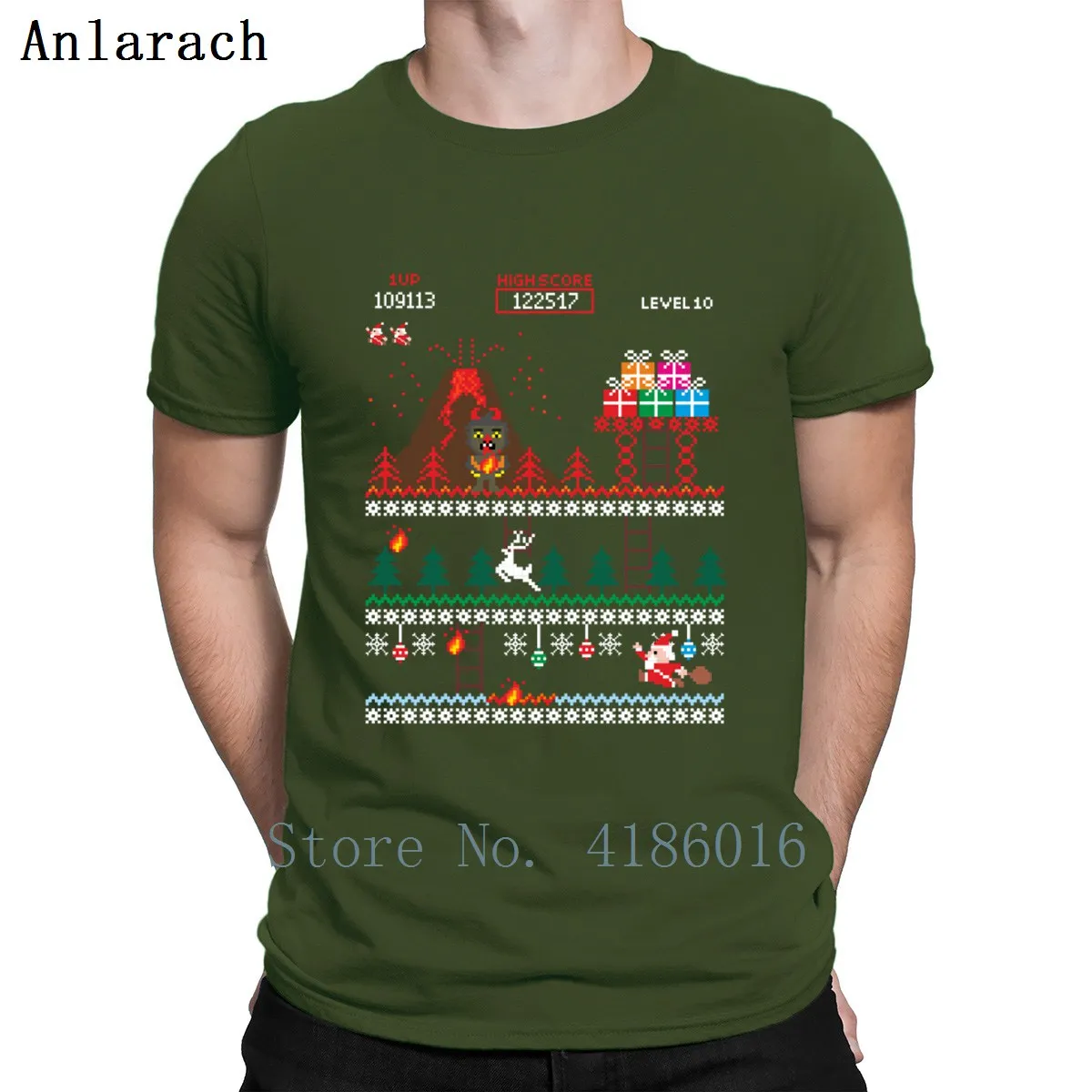 Санта Vs крампус Merry 8 Bit Рождество футболка дизайн дышащие весенние фотографии Графический S-4XL тонкая рубашка