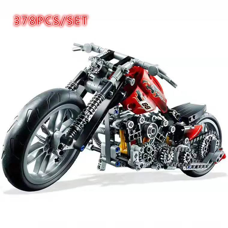 

New 3354 378Pcs Technic Speed Motorcycle Motorbike Model Building Block Compatible with 8051 Brick Toy