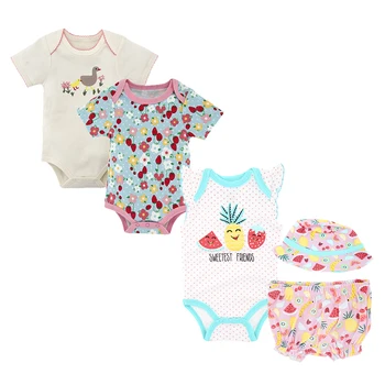 

Honeyzone Summer Flora Print Baby Girl Outfit Set Ensemble Bebe Fille Baby Girl Clothes Newborn Ubranka Dla Niemowlat 100%Cotton