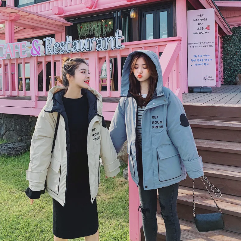 

Off Season Winter Women Jacket 2019 New Style Cotton Coat Korean-style Loose-Fit Coat BF Students Workwear Short Cotton-padded C