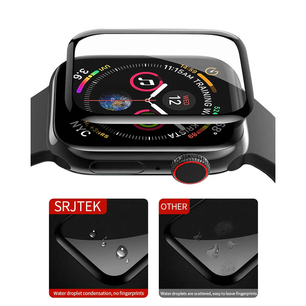 Закаленное 3d стекло для Apple Watch Series 1 2 3 4 S1 S2 S3 S4 защитная пленка экрана iWatch 44 мм 40 38 42