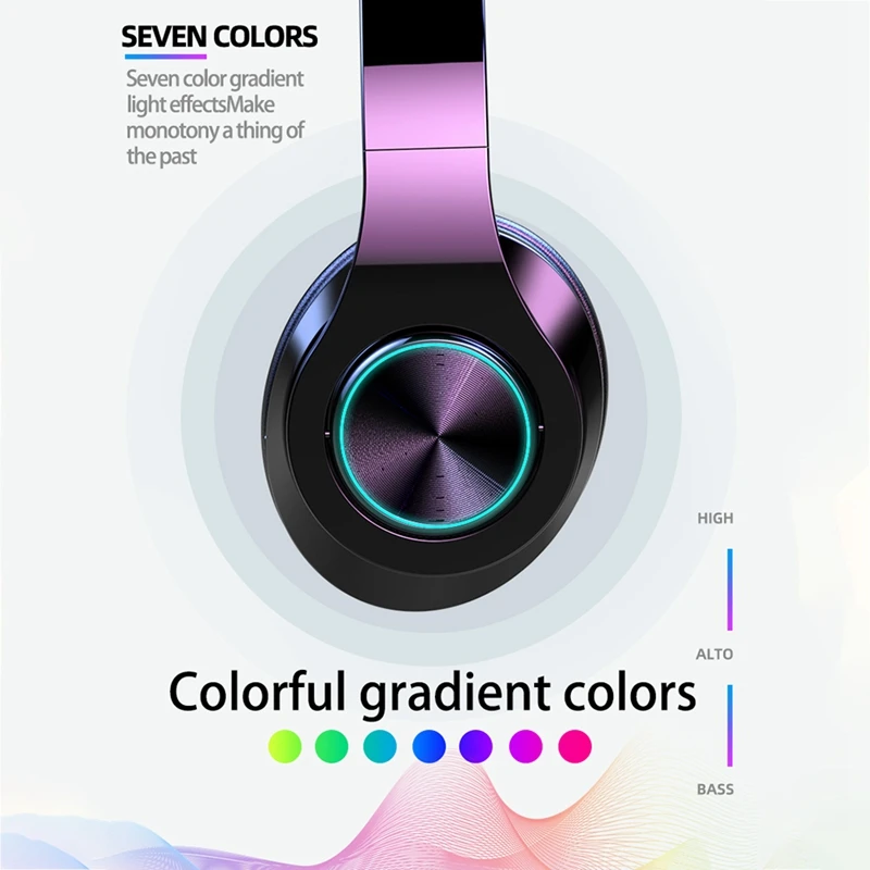 T6 Wireless Bluetooth Headband Game Headphone Headset 5 0 Deep Bass Stereo Noise Reduction Gaming Headsets for Mobile