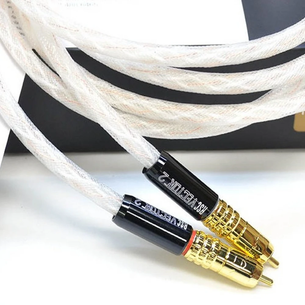 Пара Taralabs RSC Vector 2 RCA аудио 8N Серебряный Соединительный кабель Золотой rca штекер