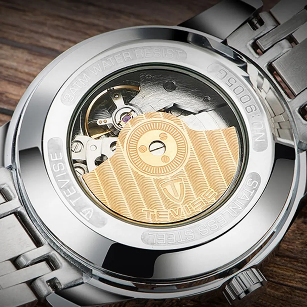 Men's Fashion Double Display Steel Belt Date Display Luminous Pointer Portable Men's Mechanical Watches