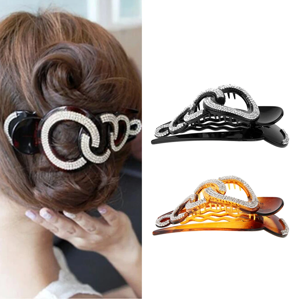 Elegant Wedding Bridal Lady Girl Claw Crystal Rhinestone Hair Clip Clamp Hairpin Hair Accessories